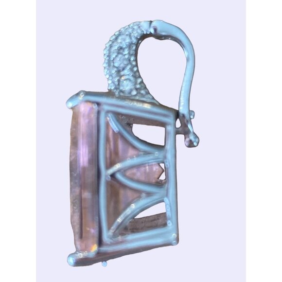 Square CZ Pendant 925 Silver With Sparkling Accents - Picture 7 of 9